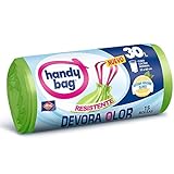 Handy Bag Bolsas de Basura 30L, Extra Resistentes, Elimina Olores, 15 Bolsas