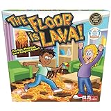 Floor is Lava. Divertido y dinámico juego para niños. Gira la ruleta y salta a una piedra o tapete porque ¡el suelo es lava! 2 a 6 jugadores. Juegos infantiles de habilidad a partir de 5 años.