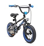 BIKESTAR Bicicleta Infantil para niños y niñas a Partir de 3 años | Bici 12 Pulgadas con Frenos | 12' Edición BMX Negro