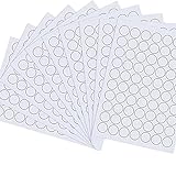 10 Fèy Printable Round Stickers White Circle Label A4 Round Price Stickers, Dyamèt 25 mm, Mat Self-Adhesive Printable ak Lazè oswa ankr