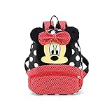 FGen Children's backpack, backpack designed by Minnie mouse character, suitable for school, travel children's backpack, girl gift 3D backpack(black)