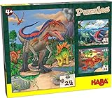 Haba 303377-Puzzles Dinosaures, Dès 4 Ans Puzzle pour Enfants, Multicolore (303377)