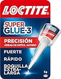 Loctite Super Glue-3 Precisión, pegamento transparente de máxima precisión, pegamento instantáneo triple resistente, adhesivo universal con goteo fácil de regular, 1x5 g