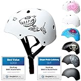 SkullCap Kids BMX & Skate Helmet - Bicicleta Y Scooter Eléctrico, Diseño: Robodog, Talla: S