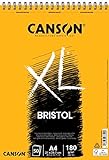 Canson Álbum Espiral 21x29,7 50H XL Bristol Extraliso 180g, Blanco, A4