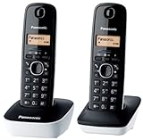 Panasonic KX-TG1612 - Teléfono (DECT, 50 entradas, Identificador de Llamadas) Color Blanco, Negro [Versión Importada]