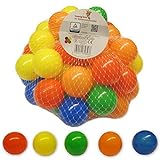 Bällebad24 - Juego de 50 bolas de plástico de colores para bebé, 5,5 cm, para baño de bolas sin plastificantes peligrosos, 5 colores de colores azul, verde, rojo, amarillo y naranja