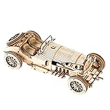 Robotime Grand Prix Car Puzzle 3D Madera Maquetas para Construcción Mecánica Laser Cut Puzzle De Madera Artesanía para Adultos