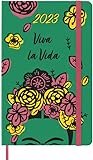 Moleskine Daily Planner 2023, 12-monthly Agenda, Limited Edition Frida Kahlo, Daily Planner with Hard Cover and Elastic Closure, ຂະ​ຫນາດ​ໃຫຍ່ 13 x 21 cm, ສີ​ຂຽວ