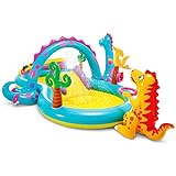 AJH Inflable Play Center, Piscina para niños, Dinosaurio Que arroja a chorros de Agua Swim Center, de Interior y al Aire Libre Inflable Piscina para niños, 302 × 229 × 112CM de Juego