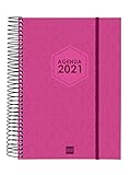 Finocam - Agenda 2021 1 Día página Espiral Futura Rosa Español - 175 x 212 mm