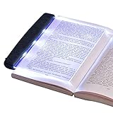 Agatige Luz de Libro para Leer, LED Lámpara Forma de Libro para Leer en la Cama por la Noche Lámpara de Placa Plana LED portátil Protección Ocular Dormitorio