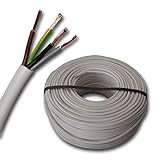 Tubo de plástico redondo LED cable cable cable cable cable cable dispositivo cable H03VV-F 4 x 0,75 mm² (mm2) 4G0,75 – Color: blanco 10 m