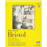 Pro-Art Papel Papel Liso de Bristol Strathmore Pad 11 x 35,5 cm, 20 Hojas