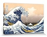 1art1 Katsushika Hokusai - La Gran Ola De Kanagawa Cuadro, Lienzo Montado sobre Bastidor (120 x 80cm)