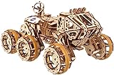 UGEARS Mars Rover Crewed - Modelsæt til voksne - 3D træpuslespil med fjedermotor - Mars Rover Modelbil med 6x6 Drive Model-entusiaster