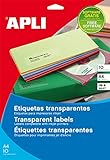 Papier Apli Réf.10053 Etiquettes Adhésives Transparentes Polyester Jet d'encre A4