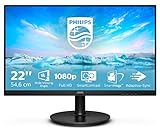 Philips Monitors 221V8/00-22', FHD, 75Hz, VA, Flicker Free, VESA (1920x1080, 200 CD/m², D-Sub, HDMI), Negro