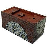 Secret Box Winter Rompecabezas de Madera Secreta Japonesa de Nivel 5. Juego de Ingenio. Caja de Seguridad para Tesoro de 16 x 7,9 x 7,9 cm, Color marrón Oscuro (XP0160)