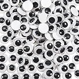 TOAOB 300 pièces 10 mm adhésif noir rond en plastique yeux écarquillés yeux de poupée auto-adhésifs pour bricolage Scrapbooking artisanat accessoires de jouets