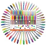 Bolígrafos de Gel, Incluye Brillo, Neón, Pastel, Metálico Para Scrapbooking, Colorear, Dibujar, Dibujar y Artesanal, Pack de 48，1.0mm