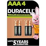 Duracell - Pilas Recargables AAA 900 mAh, paquete de 4