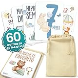 CONTRAXT Испанские детские открытки на день рождения. Красивые подарки на день рождения для малышей по месяцам, оригинальные подарки на день рождения, испанские вещи для новорожденных, будущая мама, детские открытки Milestone (на испанском языке)