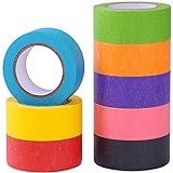 Juego de 8 rollos de cinta adhesiva de colores para manualidades, codificación de color, decoración, suministros de arte divertido para niños, cinta adhesiva de color, washi tape