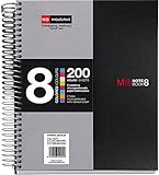 Miquel Rius Basic Polypropylene - Cuaderno de 200 Hojas (franjas de 8 colores), Rayado Horizontal 7 mm, A5, Negro