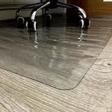 Прозорий захисний килимок з ПВХ для підлоги зі стільцями запобігає пошкодженням і подряпинам, створений для максимального захисту завдяки функції проти ковзання. Розміри 122 см x 75 см x 1,5 мм