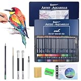 Ołówki akwarelowe SAMISO, 72 kolorowe kredki, w metalowym pudełku, profesjonalne ołówki rysunkowe idealne dla dorosłych i artystów rysujących, kredki akwarelowe