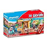 PLAYMOBIL City Life 70336 Pizzería con terraza, con Efectos de luz, A Partir de 4 años