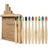 GeekerChip Cepillos de Dientes de Bambú para Niños,Paquete de 10 Cepillo de Dientes Bambú di Cerdas Suaves y Respetuosos con el Medio Ambiente Cuidado con Biodegradable-10 Colores