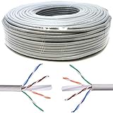 Mr. Tronic 50m Cable de Instalación Red Ethernet Bobina | CAT6, AWG24, CCA, UTP (50 Metros, Gris)