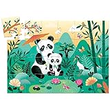 DJECO- P. Silueta Leo el Panda Puzzles encajables y Rompecabezas, Multicolor (37282)