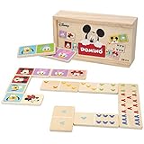 WOOMAX - Domino madera infantil, Juego de mesa para niños 2 3 4 años, de memoria, educativos, estimulación cognitiva Domino Mickey