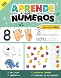 Učenje ŠTEVIL za otroke od 3 do 6 let: Zvezek za učenje štetja in pisanja števil | Matematične dejavnosti (Kaligrafija za otroke: naučite se črk in številk)