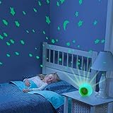 Despertador Infantil Reloj Despertador Digital con proyector con luz Nocturna,7 Colores cambiantes,6 Tonos de Timbre,con Calendario Termómetro Posponer Alarma 12/24 Horas para niños,niñas(Verde)