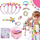 Ucradle Pop Beads, 550pcs Niños Bricolaje Conjunto de Cuentas DIY Kit Pulsera Anillo de Collar Juguetes Juego de Hacer Bisuteria Regalos de Cumpleaños de para Niñas 3+ Años
