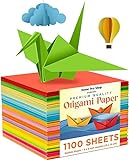 Home Pro Shop Papel Origami – 1100 Folios de Colores Vivos de Doble Cara para Origami, Manualidades Adultos y Niños – Papel Decorativo de Gran Calidad – Papel Cuadrado de 15 x 15