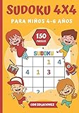 SUDOKU 4X4 para Niños 4-6 Años: Libro de Sudoku | clásico 4X4 adaptado a los niños más pequeños| Nivel Muy Fácil | 150 cuadrículas + soluciones | 17,78 x 25,4 cm - 52 páginas