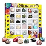 Dr. Daz Colección de gemas minerales de roca para niños, 25 piedras preciosas incluidas