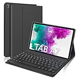DINGRICH Funda Teclado para Samsung Galaxy Tab A7 10.4' 2020, Español Ñ Teclado Bluetooth Inalámbrico Extraíble Magnético para Samsung Galaxy Tab A7 10.4 T500/T505/T507 2020 Tablet Negro