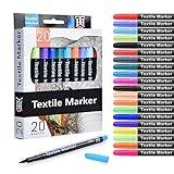 Označevalci trajnih tkanin Siumir 20 barvnih tekstilnih markerjev