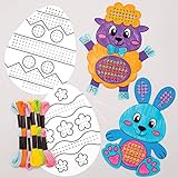 Baker Ross AT505 Kits Punto de Cruz Pascua para Colorear - Juego de manualidades para niños (paquete de 5)