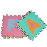 Acan Alfombra de Puzzle Goma eva 30 x 30 cm 9 Laminas con Letras
