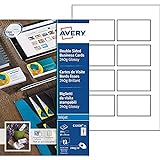 Avery C32028-25 - Tarjetas de visita (85 x 54 mm, 200 unidades, doble cara), color blanco