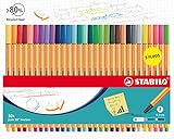 STABILO Point 88 - ກະເປົ໋າ Cardboard ມີ 30 pens, 5 ສີ neon