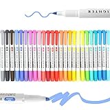 Highlighters -resaltado Juego de rotuladores de punta doble, 25 unidades, punta de cincel, color pastel Point Liner Pen para estudiante oficina