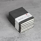 Блокнот huaao A6 Класичний блокнот A6 зі шкіряною обкладинкою Вишуканий простий блокнот Щоденник Порядок денний для офісних нотаток Подорож Навчальні зустрічі Шкільні проекти 10,5 * 14 см, 6 ШТ сірий
